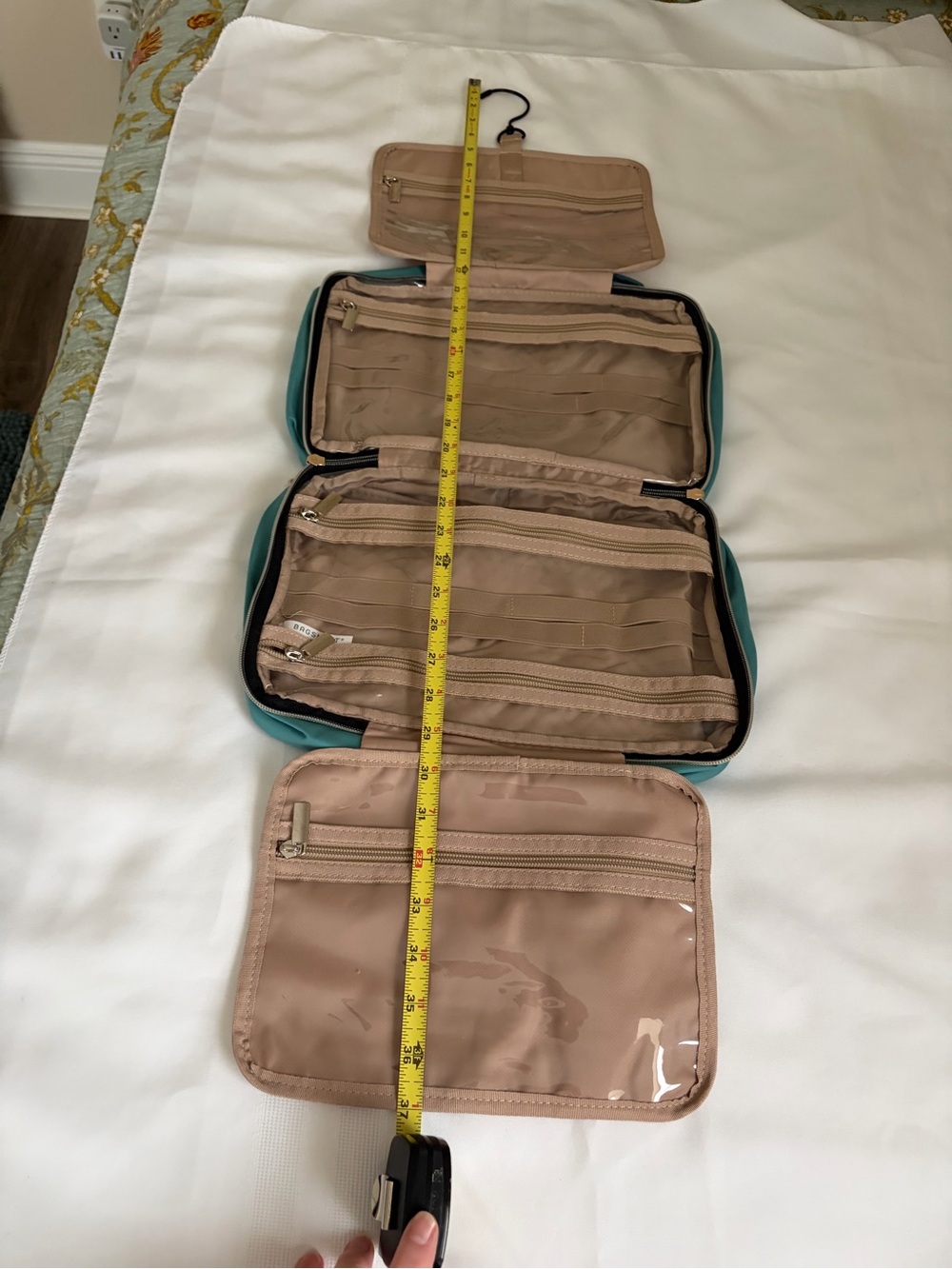 Quilted Teal Toiletries Bag by Bagsmart. - Picture 5 of 7